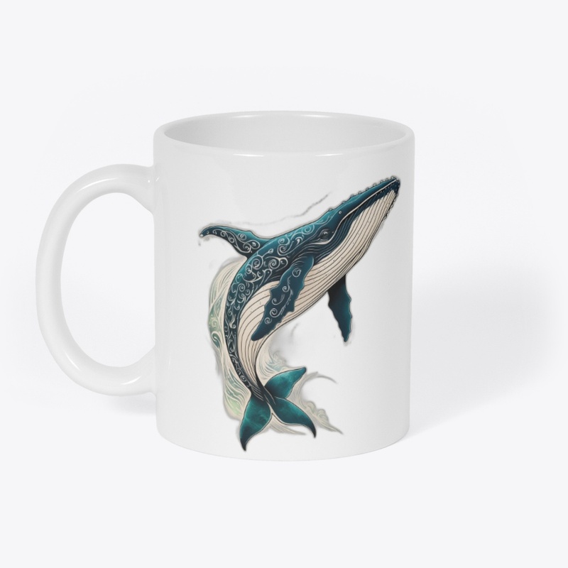 Whale Ink Drawing T-Shirt Various Sizes