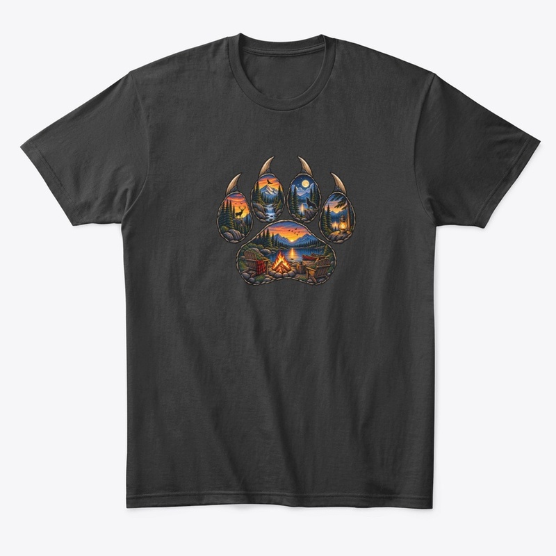 Wild Adventure Bear Paw T-Shirt Design