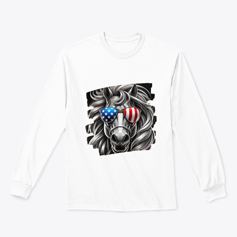 Lion Art with American Flag Sunglasses