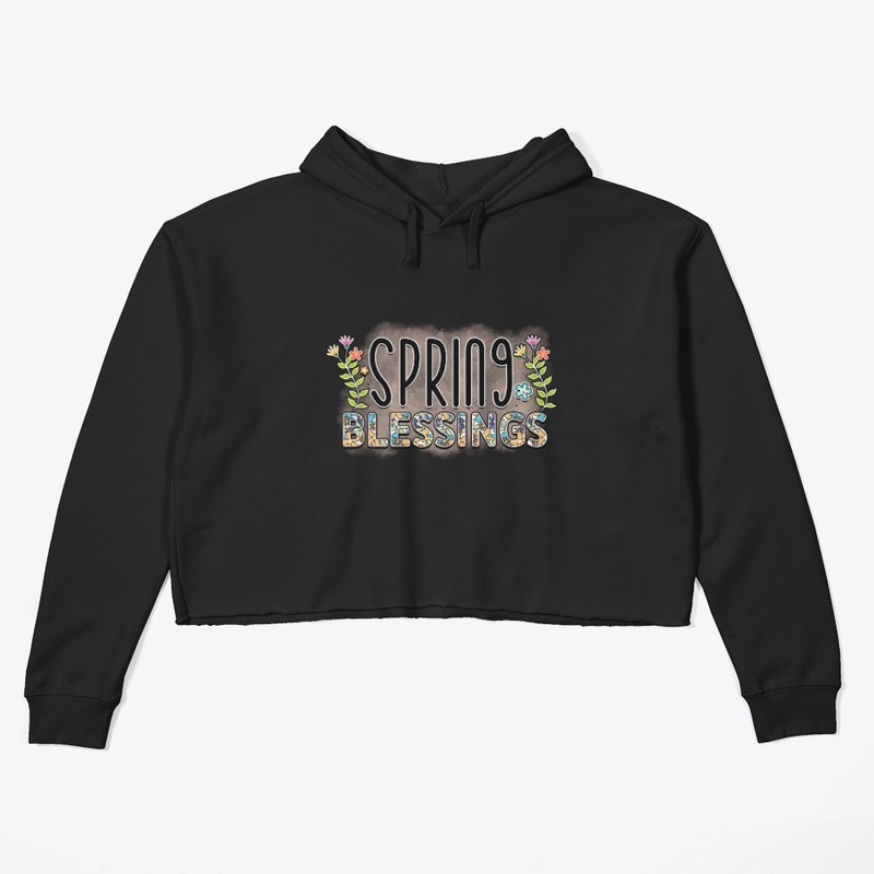 Spring Blessings Floral Text