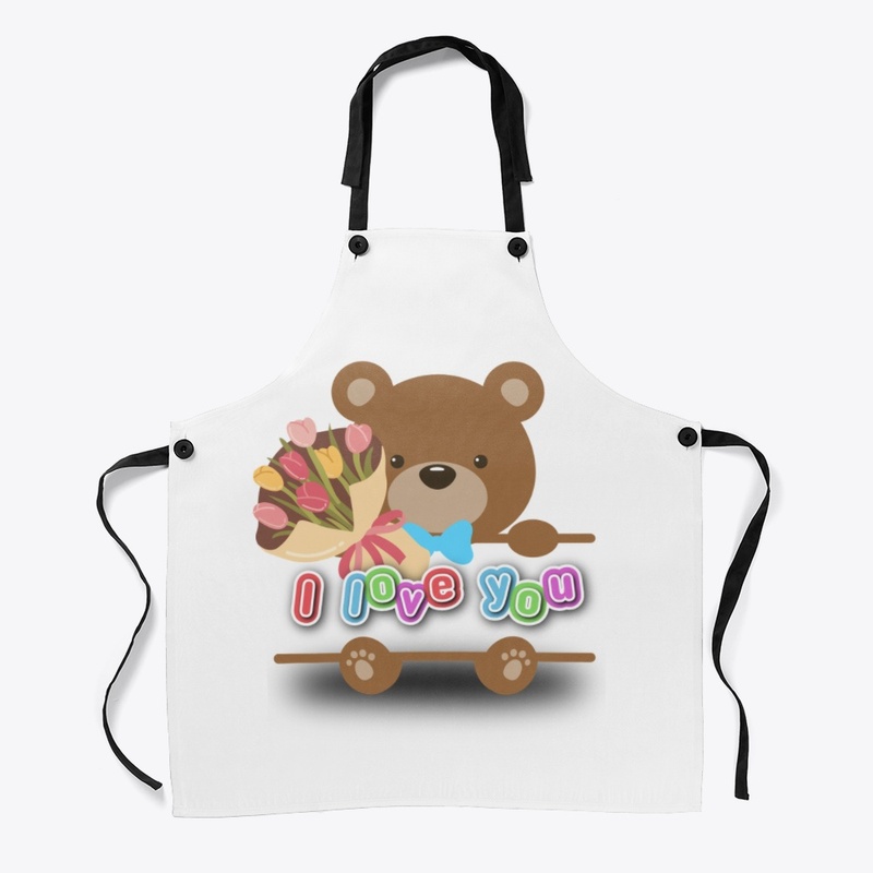 I love you flower and bear collection