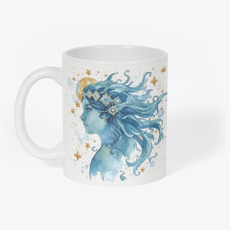 Aquarius in Blue Watercolors
