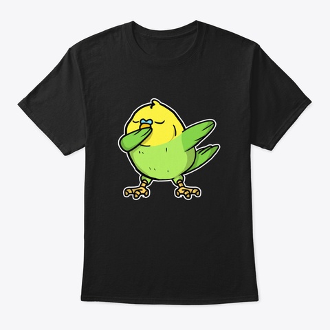 Funny Dabbing Budgie Bird Dab Dance Budg Black T-Shirt Front