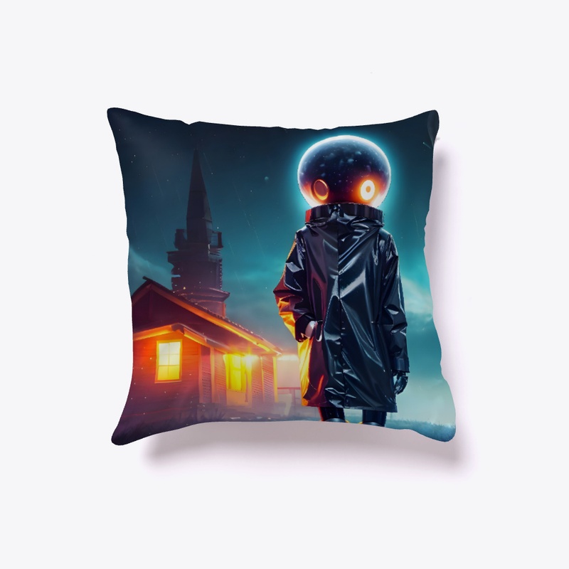 A space traveller and a house