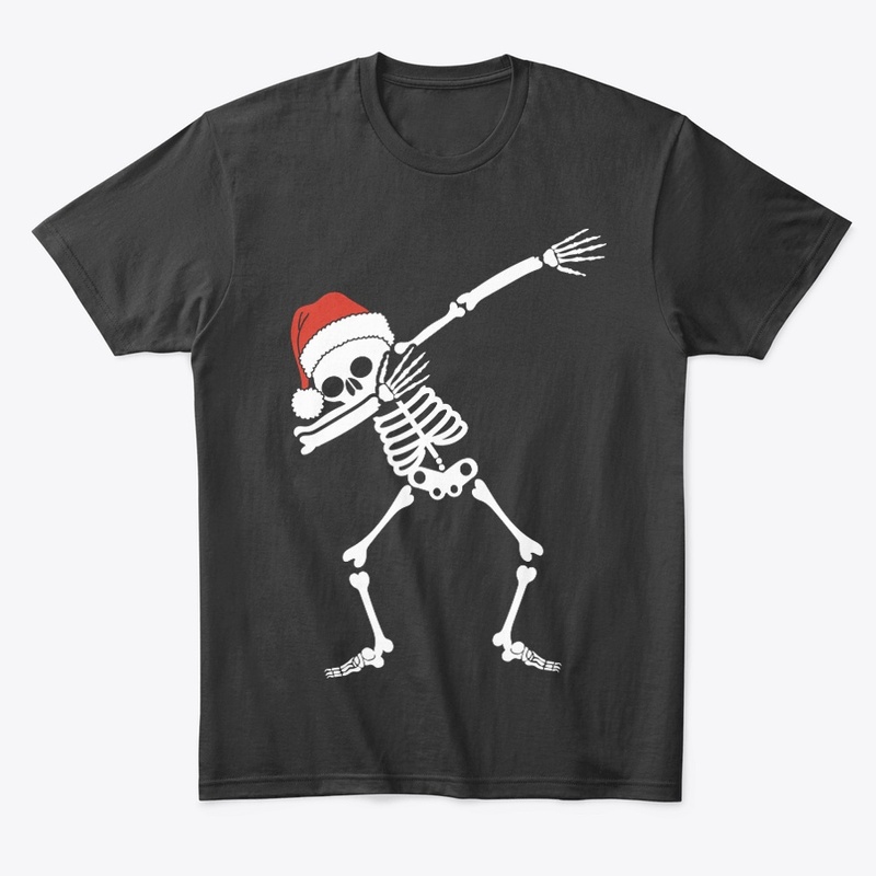 Dabbing Skeleton With Santa Hat