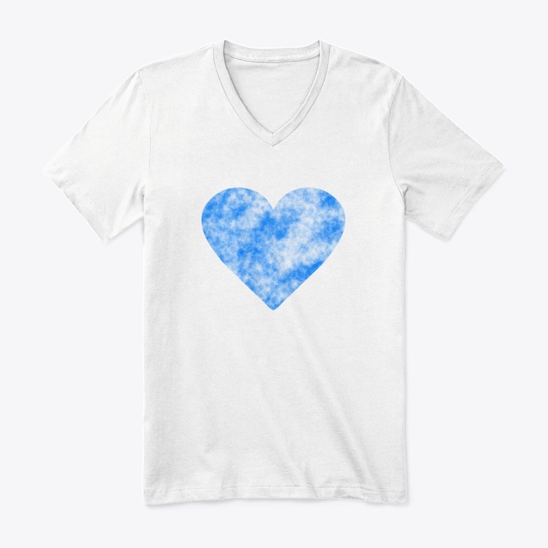 Blue Heart with Clouds