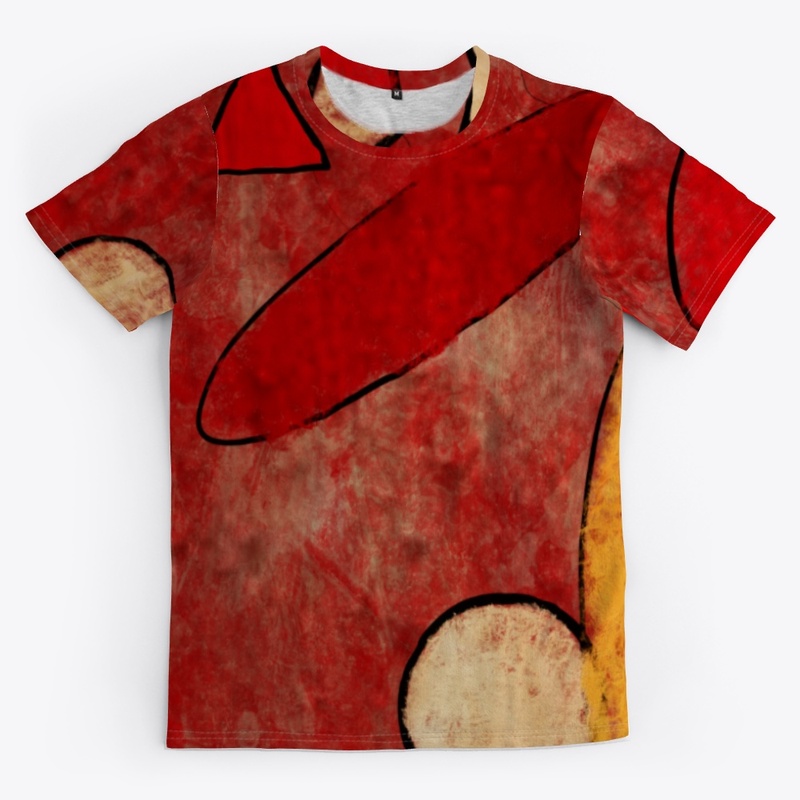 Circular Pattern Abstract Red Fall Tee