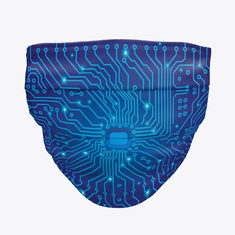 Blue abstract technology mask