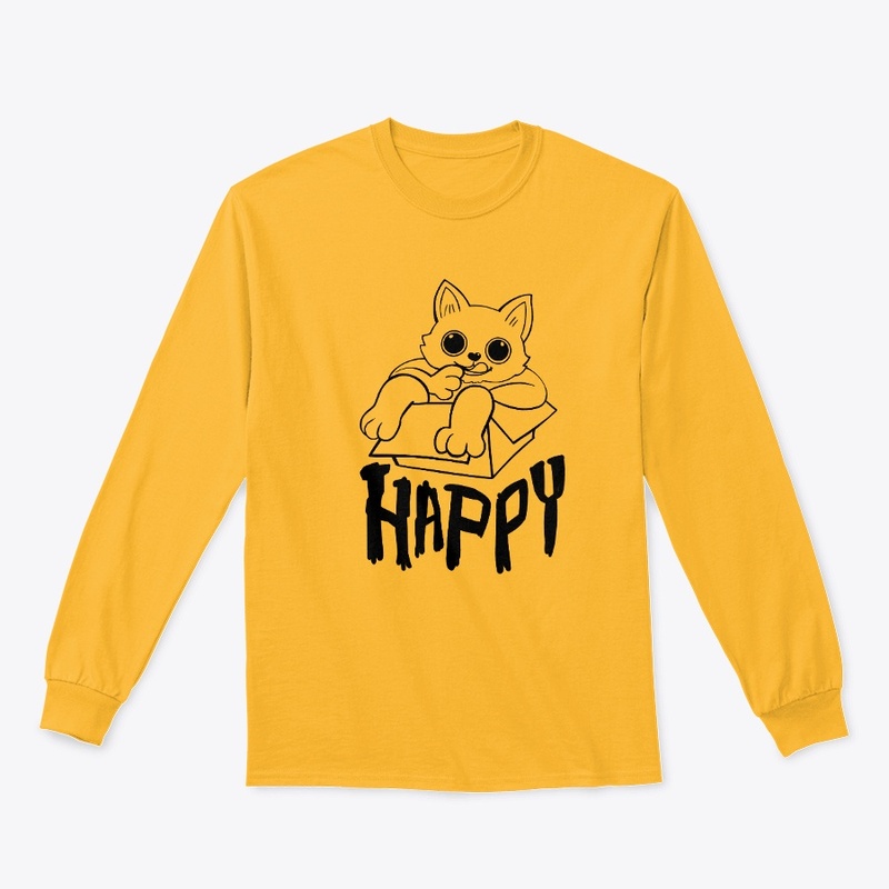 happy cat line art