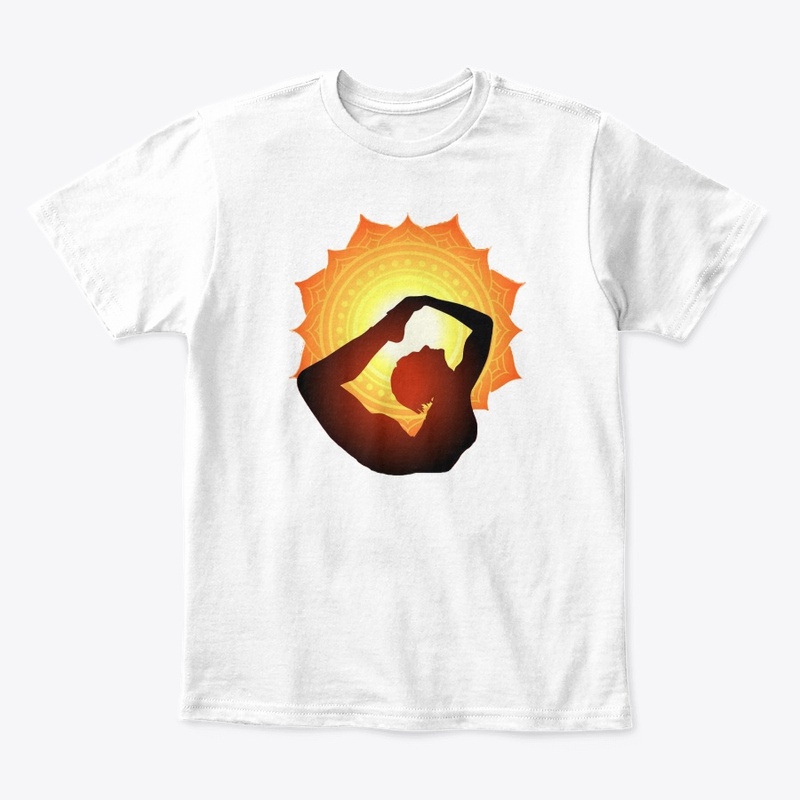 Yoga Poses with sunrise mandala design