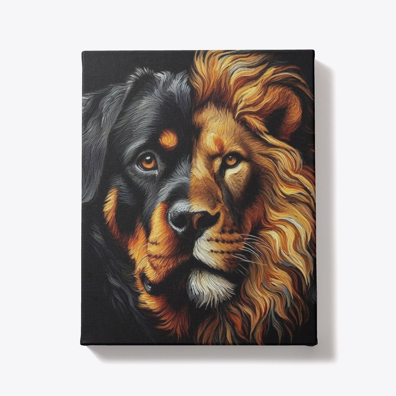 Rottweiler and Lion