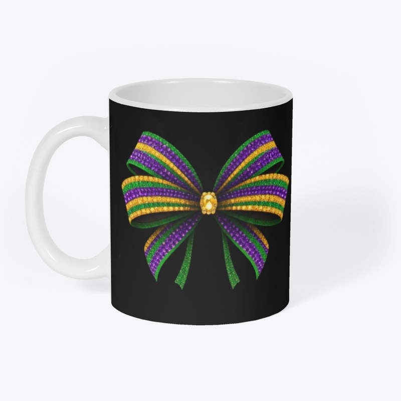 Rhinestones Mardi Gras Bow