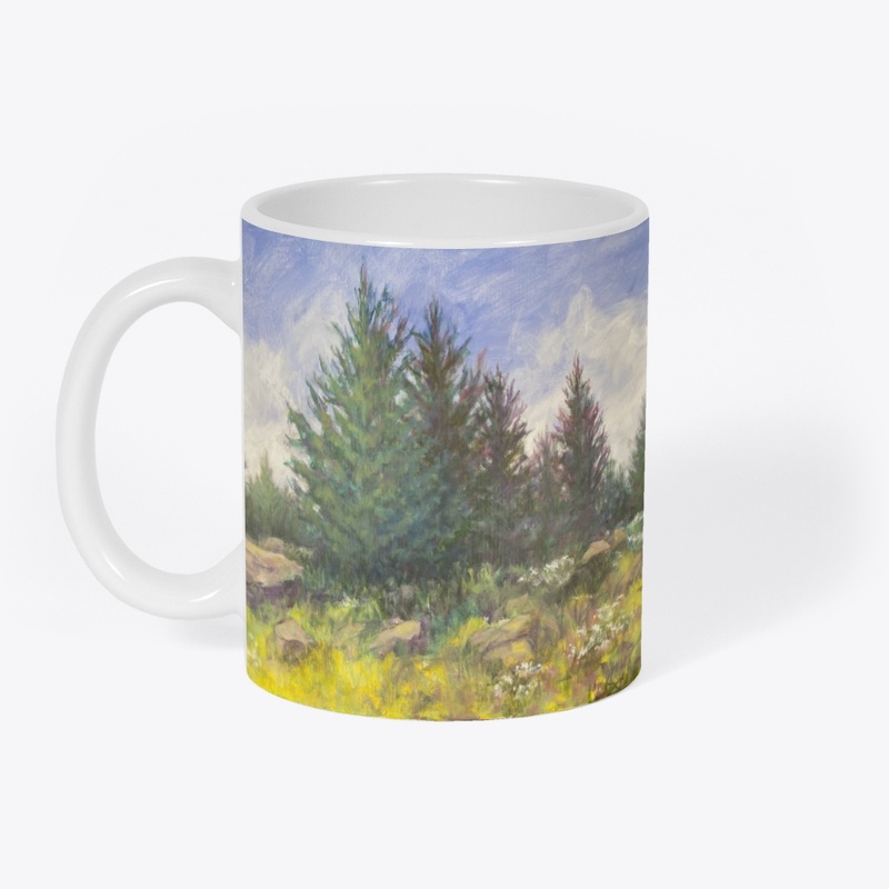 Pine Trees Field Painting