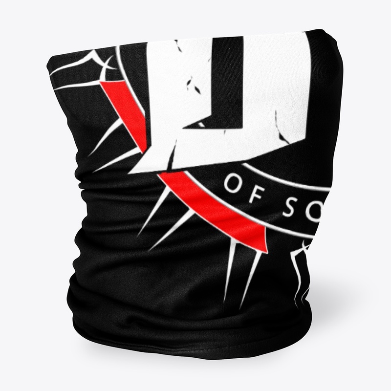 Red Black White Logo on Black