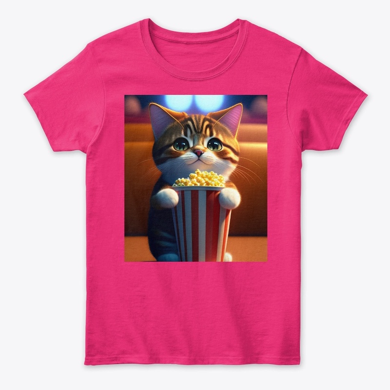 CAT WITH POPCORN 