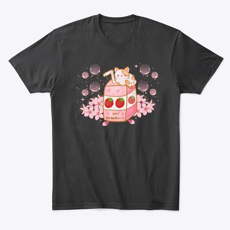 Strawberry Milk Cat Tee Shirt