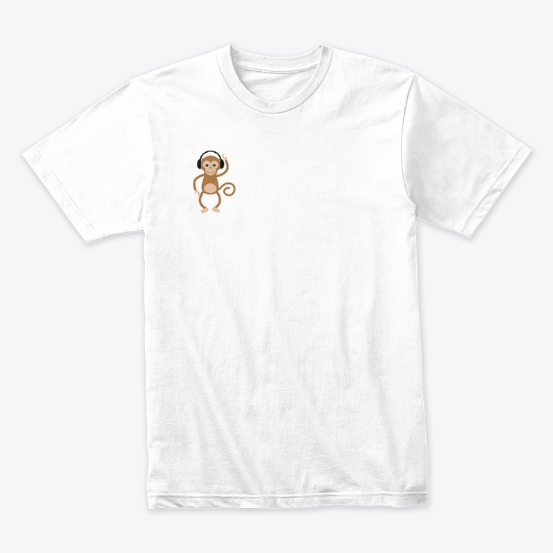 funny monkey with headphones