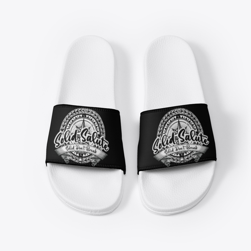 Wht/Blk Solid Salute Badge Slides