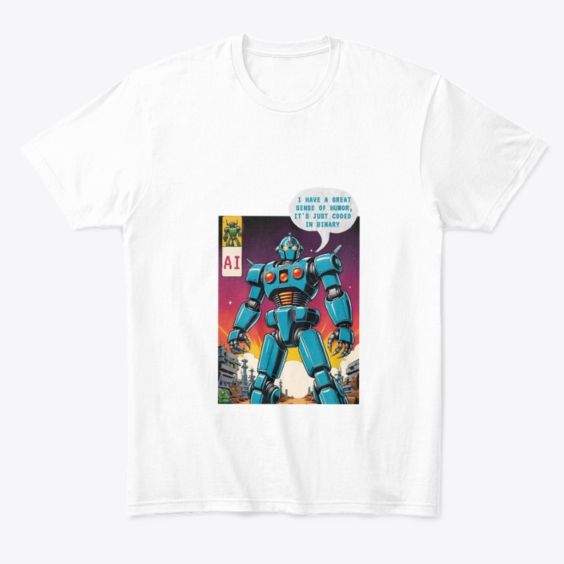 A Funny Giant Robot Comic Book Style 