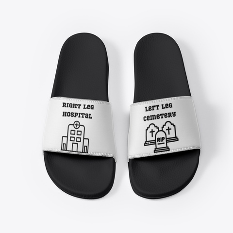 Left Leg Cemetery Slides White T-Shirt Front