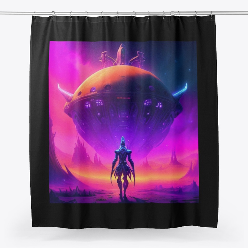 Alien and spaceship