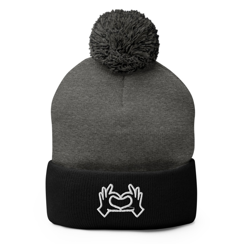 Love; Pom Pom knit Cap
