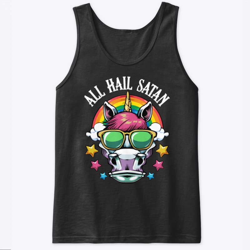 All Hail Satan Unicorn Rainbow Stars Gif
