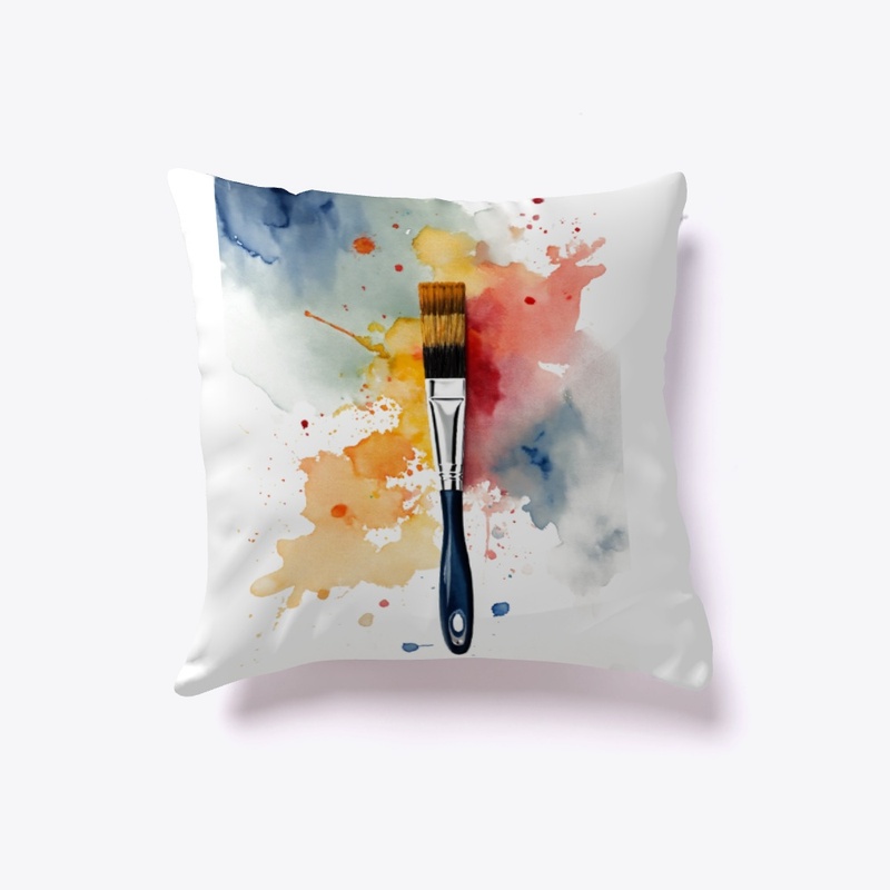 paintbrush with a stroke of watercolor