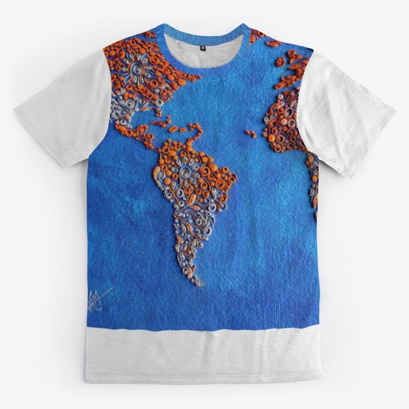 World  Map in Paper quilling design