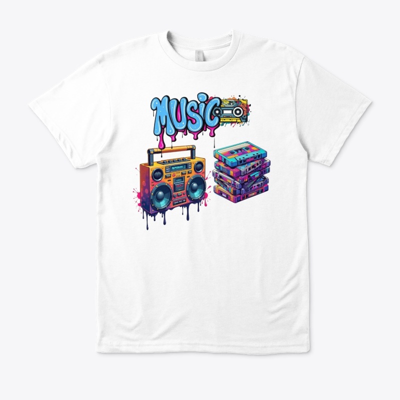 Retro Music Boombox Graphic Tee Unisex