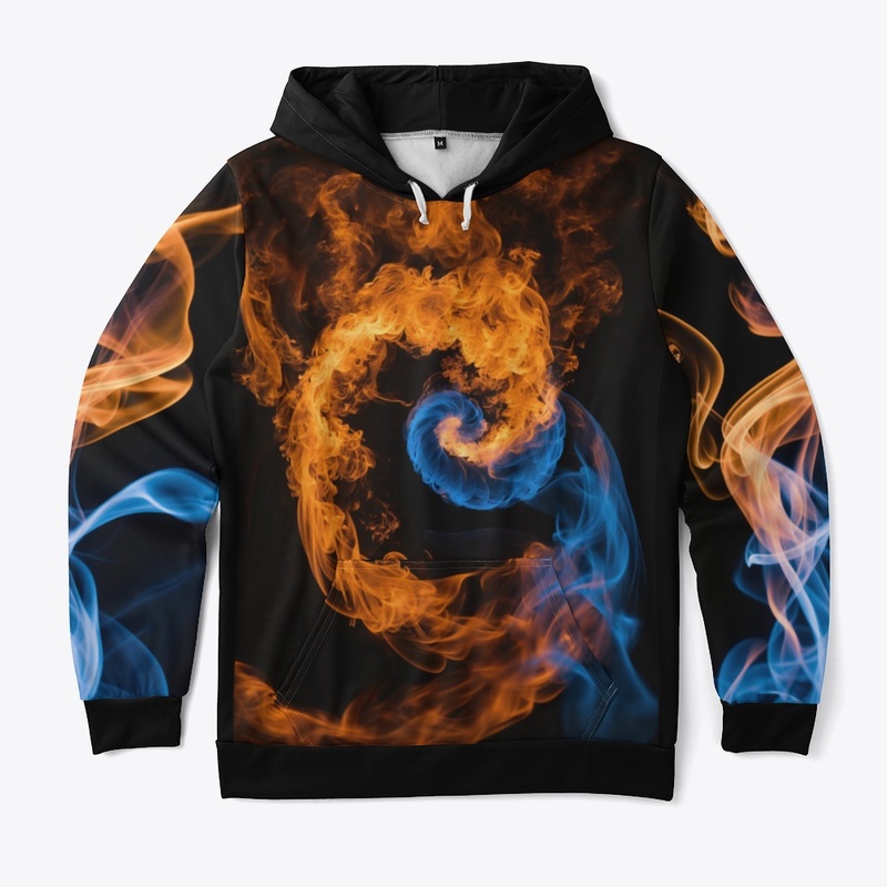 Blue fire and smoke 