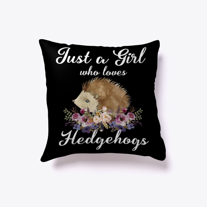 Girl Loves Hedgehogs Watercolor Style