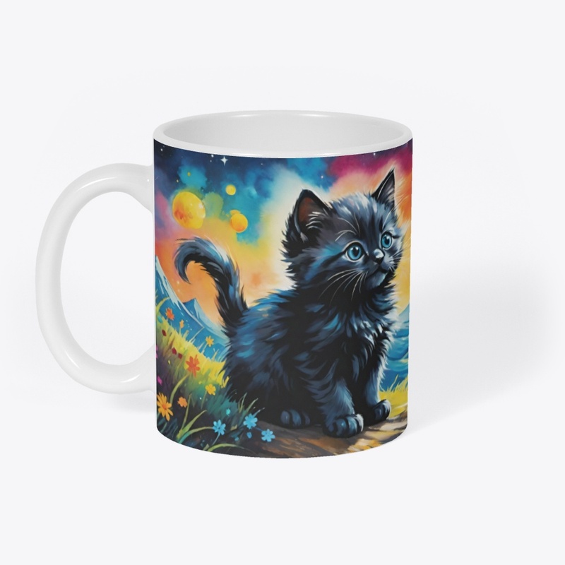 Mountains and cat
