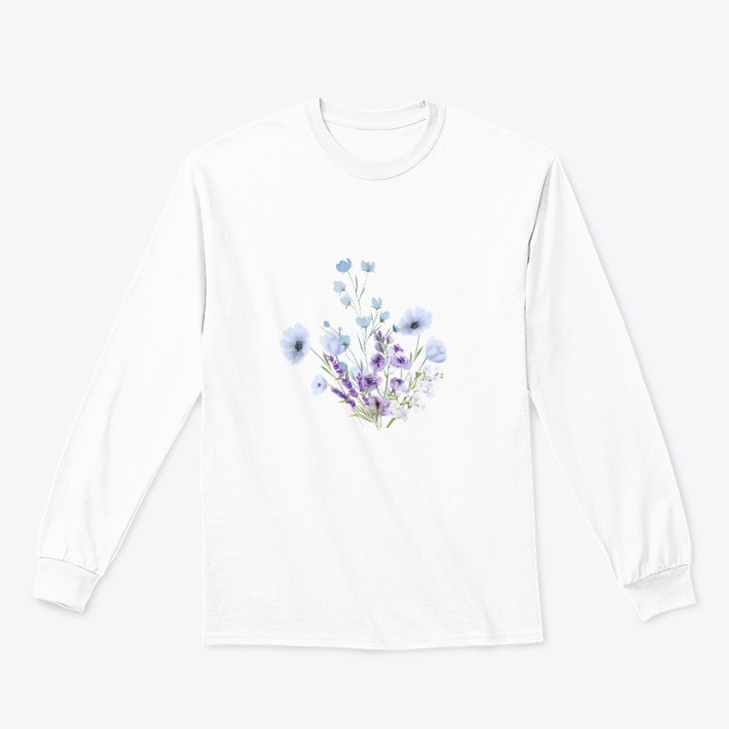 T shrit Peaceful Blue Flower