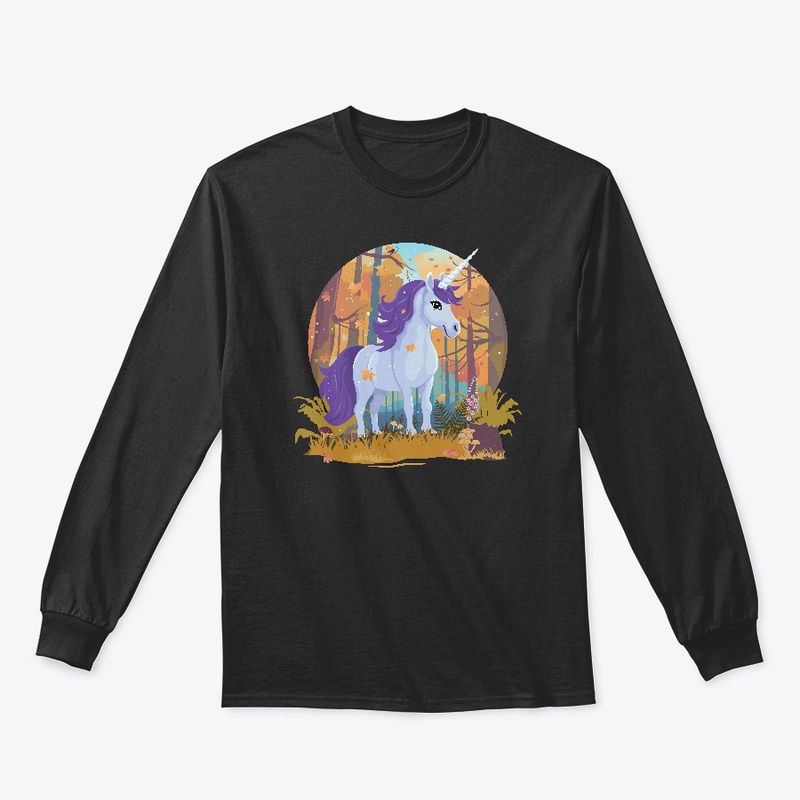 cute unicorn in a fall landscape