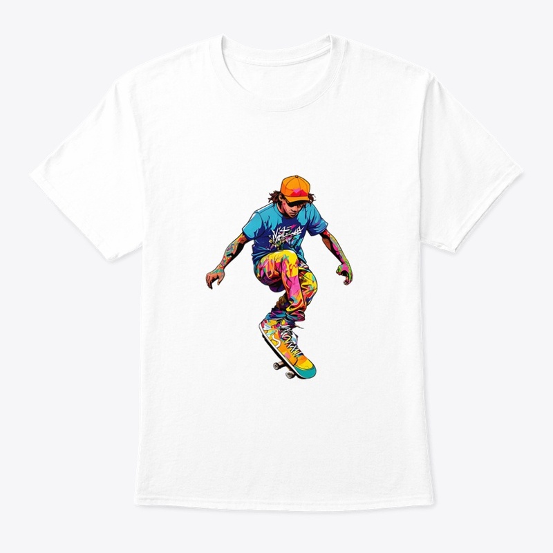 A silhouette of a skater