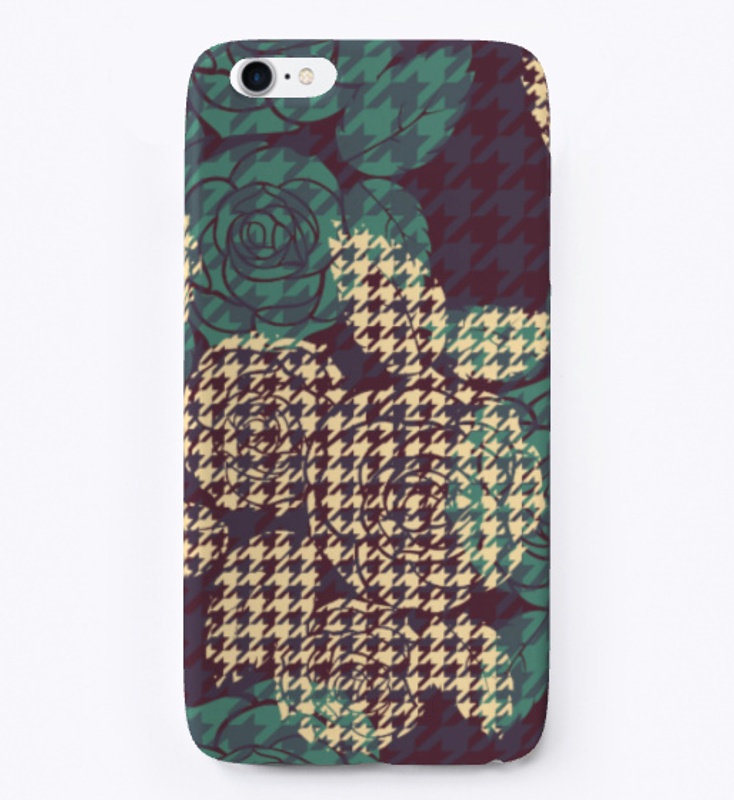 colored houndstooth-with-roses case 