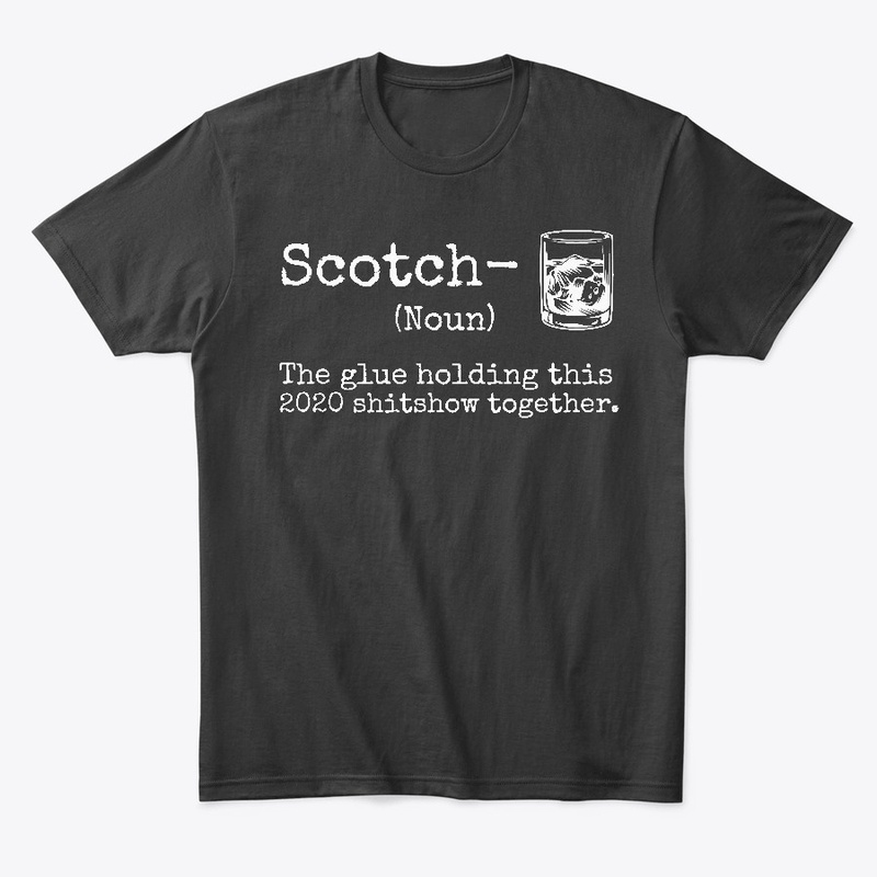 Liquor Scotch Glues Holding T-Shirt 