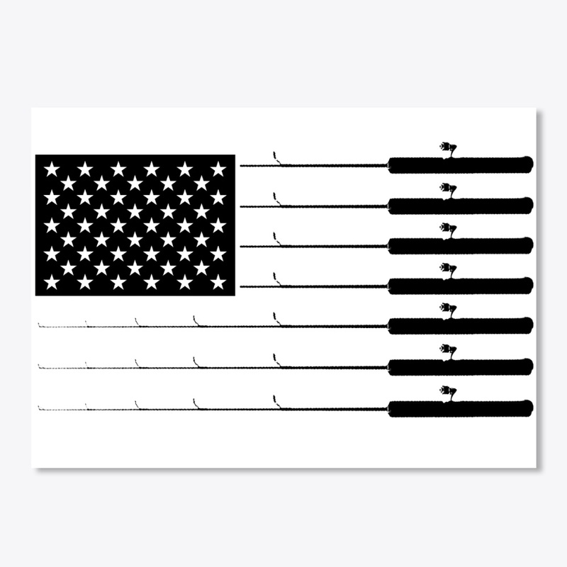 American Flag Fishing Design.