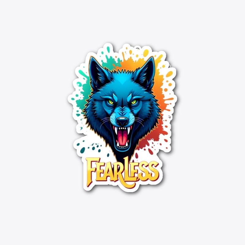 Fierce and Fearless: A Vibrant Blue Wolf