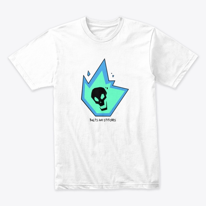 Flaming Skull White (BLUE)
