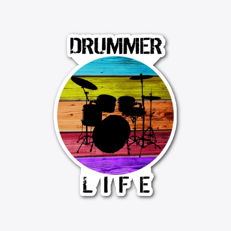 DRUMMER LIFE DIE CUT STICKER