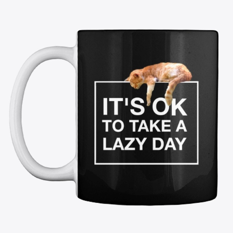 Cat Lovers Lazy Day on dark