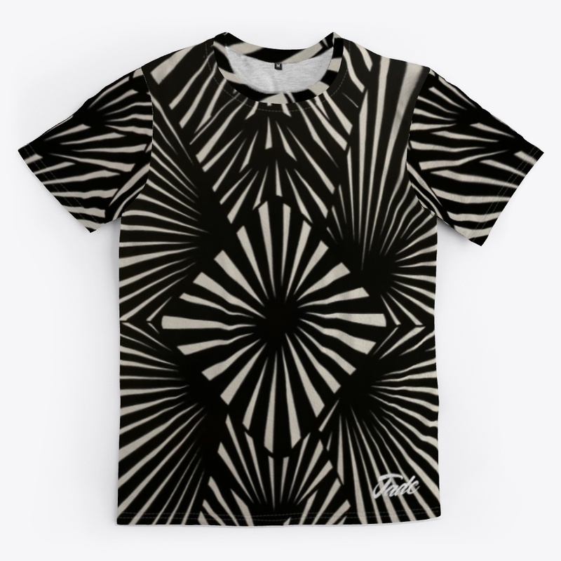 Black and White Rays All-Over Print Tee