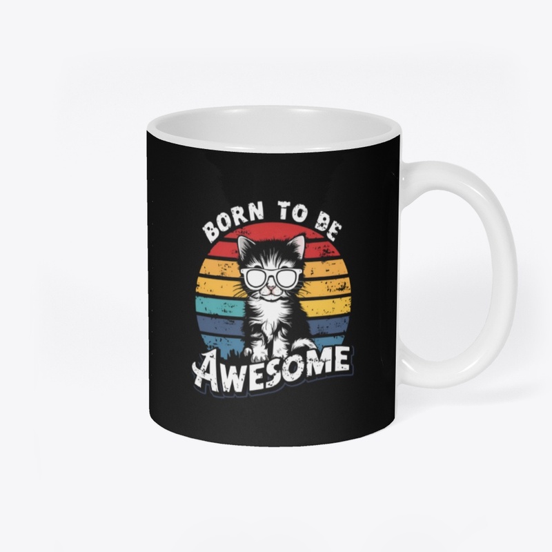 Vintage retro sunset BORN TO BE AWESOME