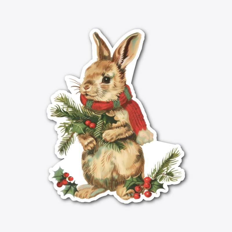 Christmas Rabbit Sticker