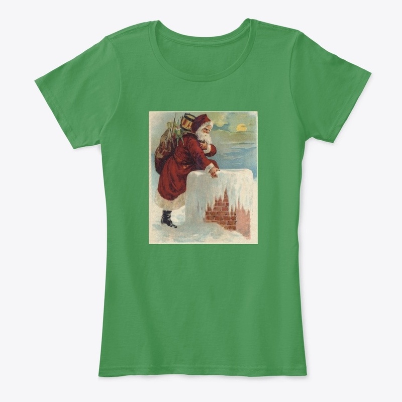 Vintage Santa at the chimney.