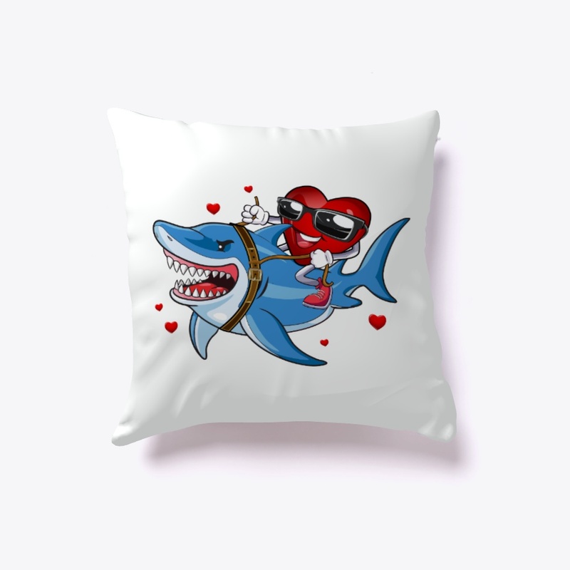 Heart Riding Shark Valentine T Shirt
