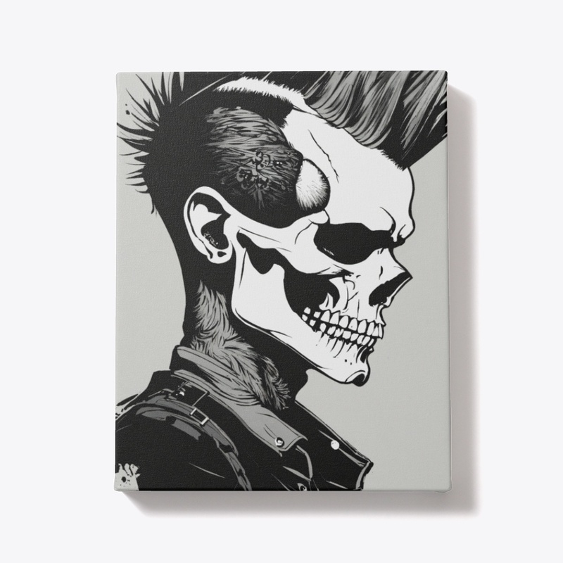 Skull and bones rebellion rock tee