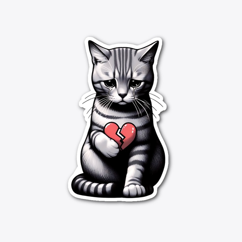 Midnight Heartbroken Kitty Tee